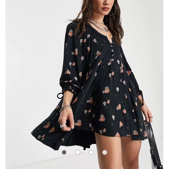 Free People/ We The Free Winter Sun Tunic Floral Print Cinnamon Combo XS NWT - Picture 14 of 14